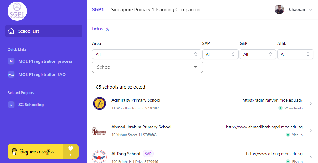 SGP1 webapp screenshot
